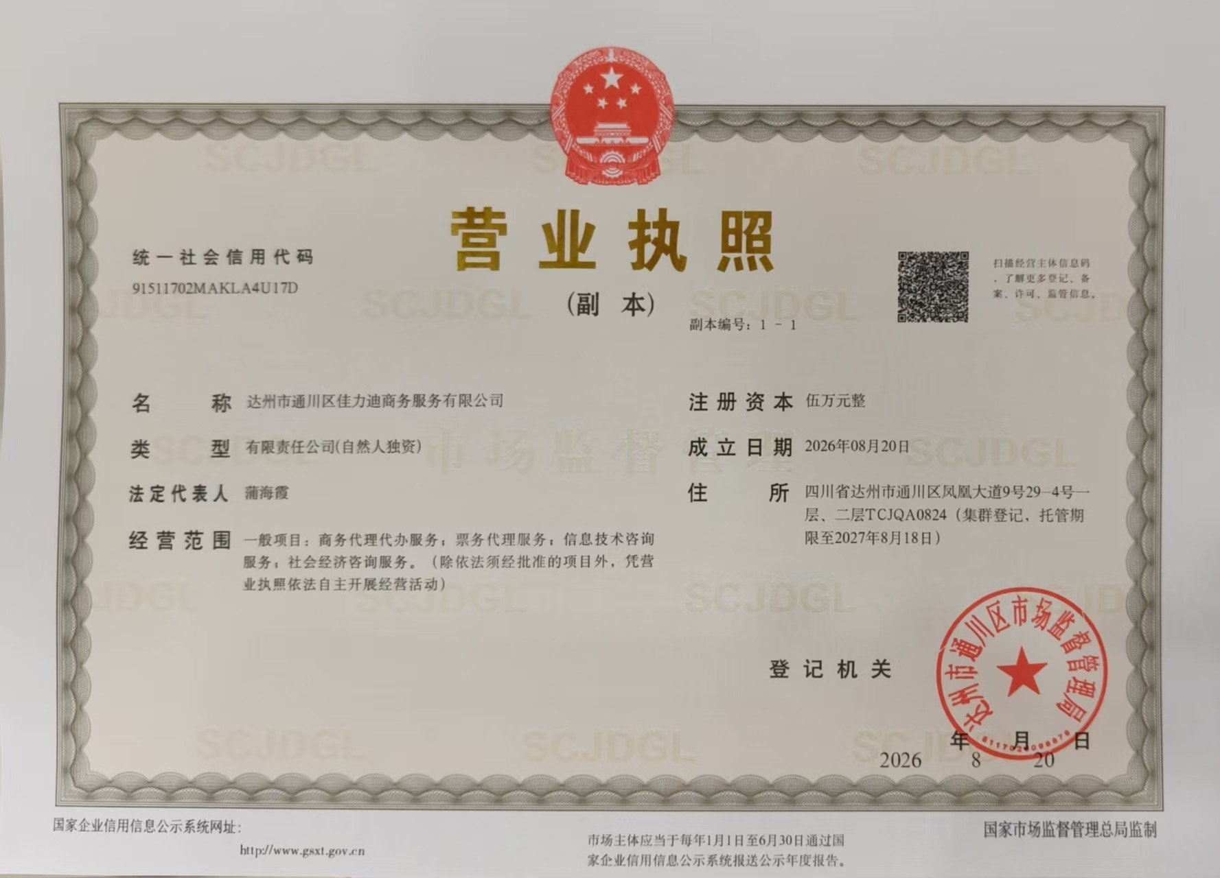 达州市通川区佳力迪商务服务有限公司